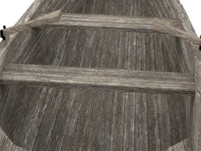 Rowboat wooden boat Free 3D model