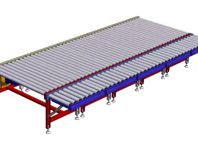 Wooden Board Conveyor Belt  3D model