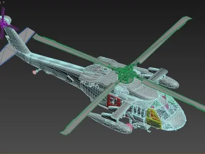 a 3D model of a helicopter 3D model