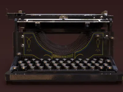 Typewriter PBR high poly with texture 3D model