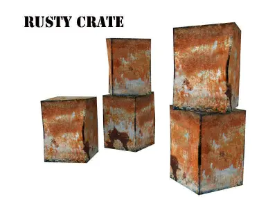 Rusty Crate Low-poly 3D model