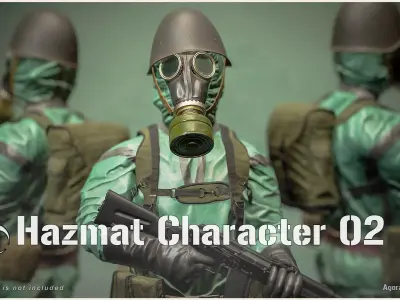 Hazmat Character 02 Low-poly 3D model