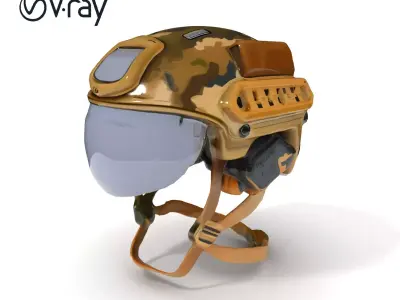 Tactical Military Helmet D Model Pack Low-poly 3D model