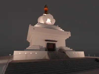 Buddha Temple Low-poly 3D model