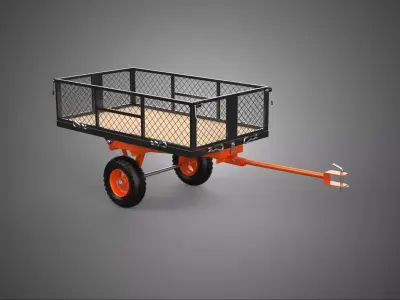 FLATBED MESH TRAILER CART TOW TRACTOR WAGON TROLLEY DOLLY GARDEN 3D model