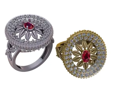 8K Gold Ruby and Diamond Channe 3D print model
