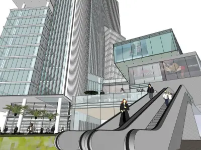 Sketchup Commercial Office Complex 254 3D model