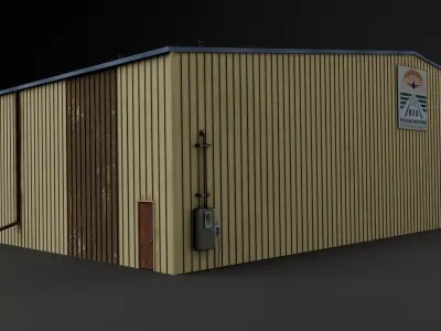 hangar building02 Low-poly 3D model