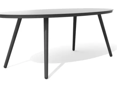 Halden Dark Charcoal Oval Coffee Table Low-poly 3D model