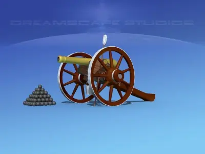 Model 1841 6lb field cannon 3D model
