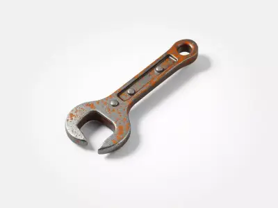 Rusty OpenEnd Wrench PBR Tool Low-poly 3D model