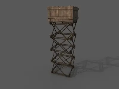ancient watchtower Low-poly 3D model