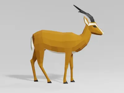 Gazelle animal Low-poly 3D model