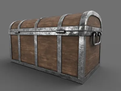 Treasure Chest Closed Game Ready Low-poly 3D model