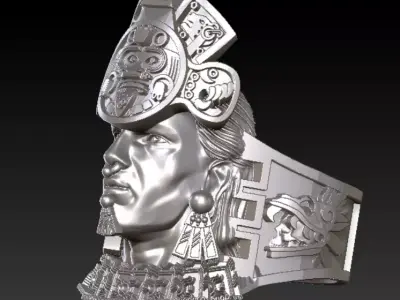 Aztec warrior ring  3D print model purchase