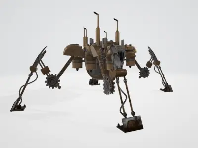 Steampunk land walker 3D model