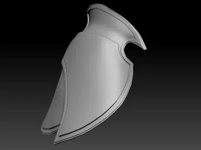 High-poly model Thigh armor shield 3D model