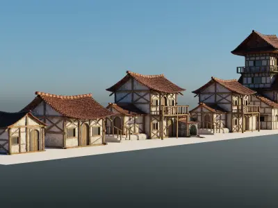 Japanese Houses 3D model