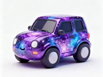 Chibi Stylized Galaxy SUV Low-poly 3D model