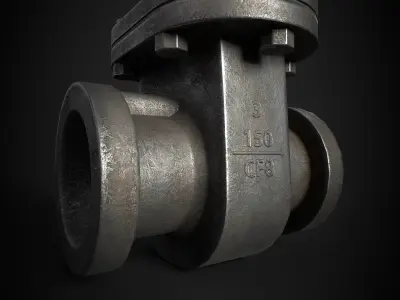 pipe valve Low-poly 3D model