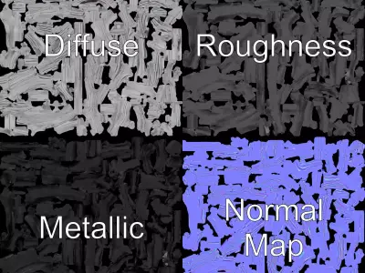 Steel Barbed Wire model pack Low-poly 3D model