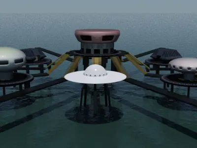 Ocean city cluster 3D model