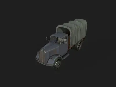 Opel Truck from WWII Low-poly 3D model