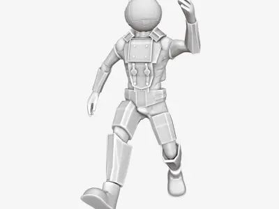 Astronaut cartoon style rigged Funny 3D model
