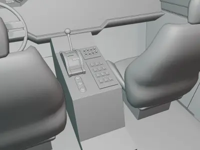 Combat Guard Vehicle 4X4 Blockout with Interior   Free low-poly 3D model