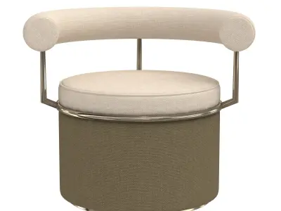 Custom round chair 60s style 3D model