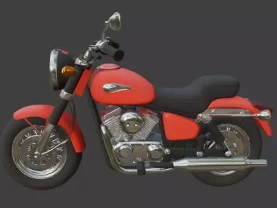 Cartoon Red Motorcycle 3D Model 3D model 3