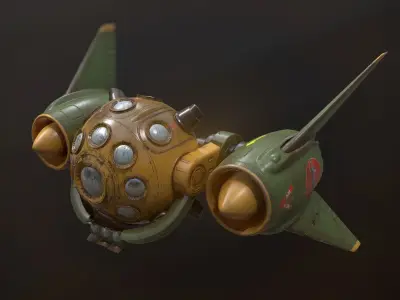 Scout space-ship RS-1 Low-poly 3D model