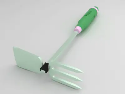 Garden hand spade fork 3d model  3D model