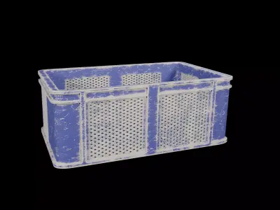 Realistic Plastic Storage Crate Industrial Container Game Ready  Low-poly 3D model