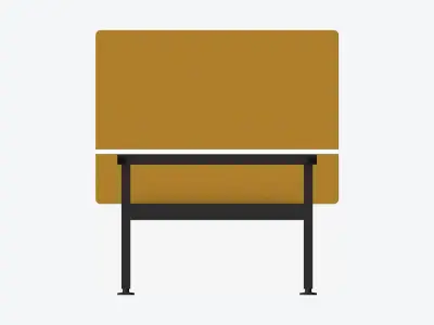 Desk - Double - Officetec - Angular - Linear - Fixed Height Low-poly 3D model