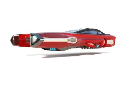 Flying racing car 3D model