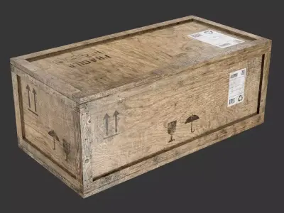 wooden crate PBR 4K Low-poly 3D model 9