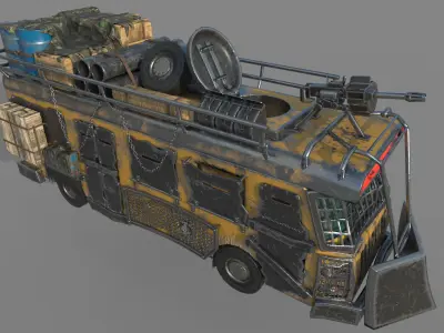 Apocalypse bus Free low-poly 3D model