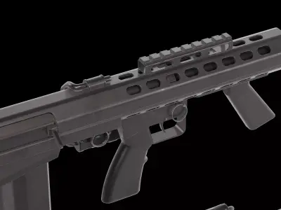 Barrett M82A2 bullpup rifle Low-poly 3D model