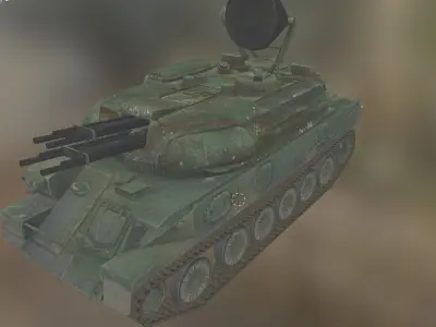 tank zsu 23 Low-poly 3D model