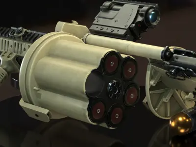 Milkor MGL-140 Low-poly 3D model Low-poly 3D model