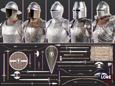 Medieval Collection Armory 3D Model Pack