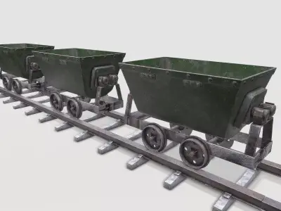 Mine Wagon 2 Low-poly 3D model