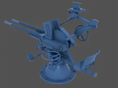 Type 93 Shiki Twin gun - Personal license - 1-100 scale 3D print model