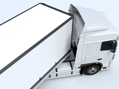 Articulated DAF XF Truck Cab with Freight Trailer Low-poly 3D model
