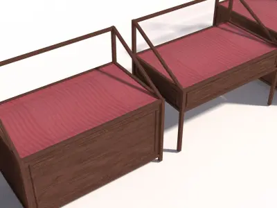 Antique museum rack furniture 3D model