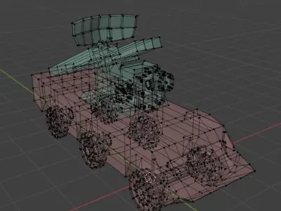 9k33 Wasp Low-poly 3D model