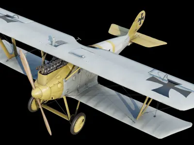 3D historical aircraft  Low-poly 3D model