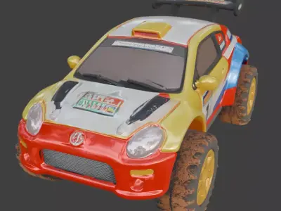 Stylized Compact Rally Car 3D Model Low-poly 3D model