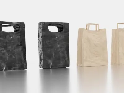 Plastic e Papers bags  Free 3D model